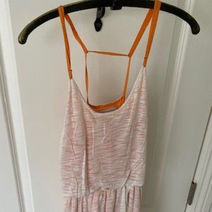 White and Orange Maxi Dress